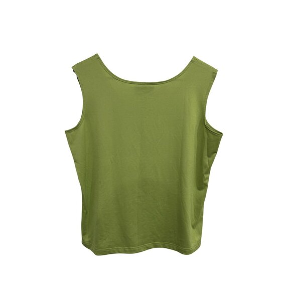 Susan Graver Style Liquid Knit Sleeveless Tank Top Green Sz Large Essentials - Picture 2 of 9